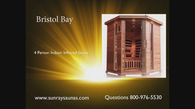 Sunray Bristol Bay 4 Person Indoor Infrared Corner Cedar Sauna
