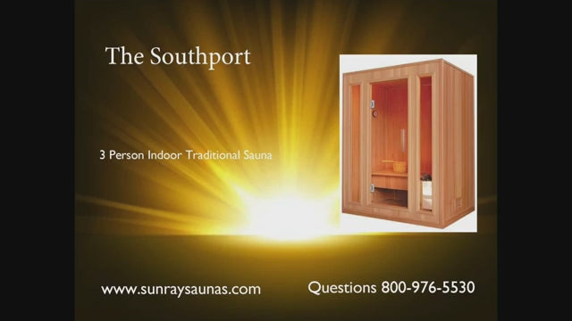 Sunray Southport 3 Person Indoor Traditional Sauna Single Bench