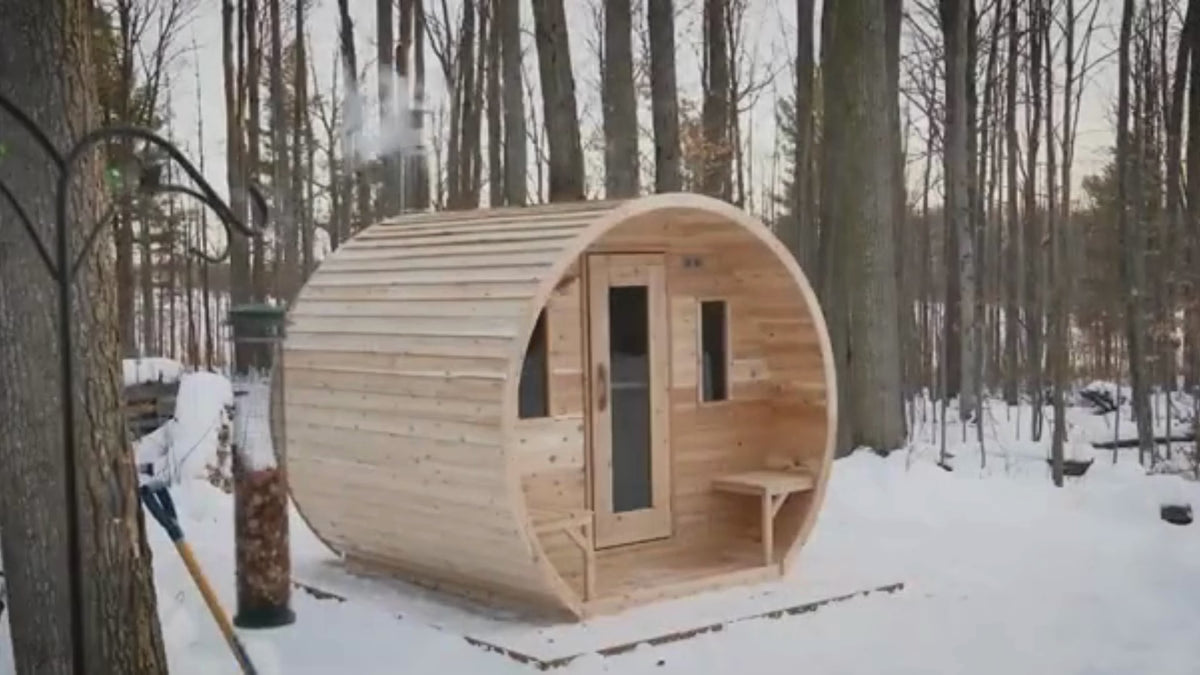 Dundalk LeisureCraft CT Elation 4 Person Outdoor Traditional Barrel Sauna