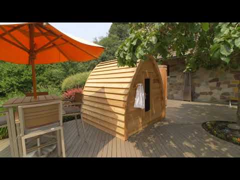 Dundalk LeisureCraft Clear Red Cedar 4–6 Person Outdoor Traditional POD Sauna