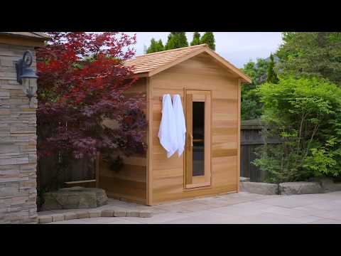 Dundalk LeisureCraft Knotty Cedar 2-6 Person Outdoor Traditional Cabin Sauna