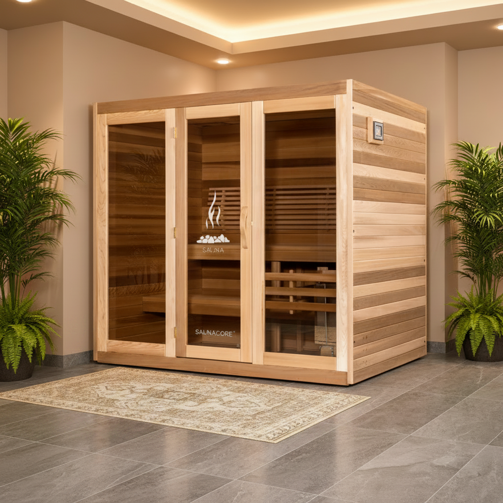 Saunacore Saunas Saunacore Modular C6X9 Western Red Cedar 1–8 Person Indoor Traditional Sauna