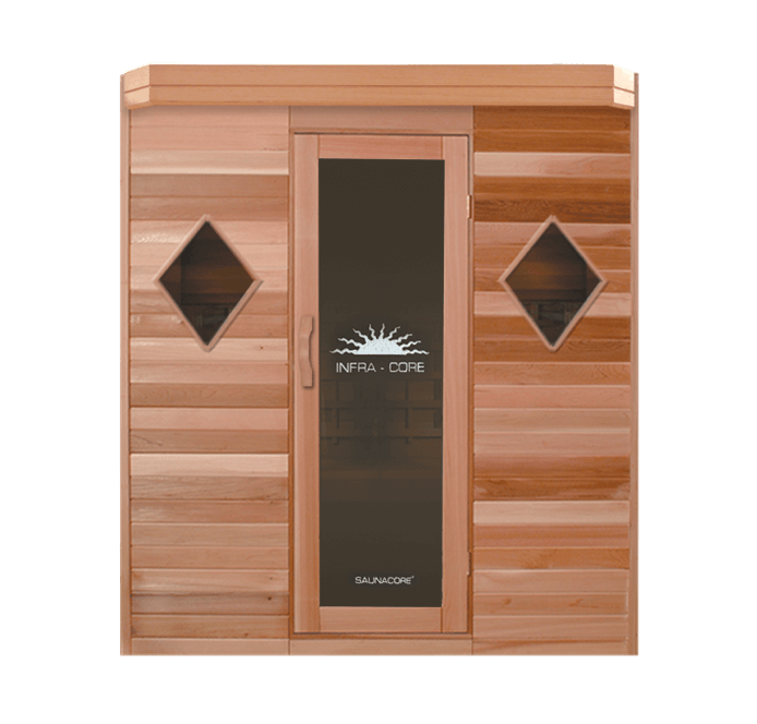 INFRA-CORE™ Premium Dual Series Diamond Windows & Cedar Front - My Sauna World