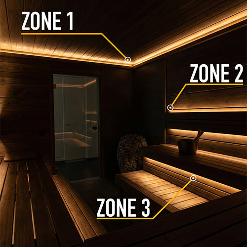 Accessories for PROSAUNAS 3-Zone Dimmable White LED Light Strip Kit