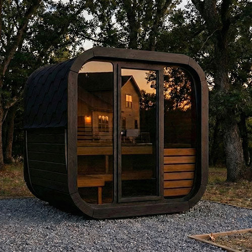 SaunaLife Saunas SaunaLife Model CL5GB 4 Person Cube Series Outdoor Sauna Kit (Paint Included)