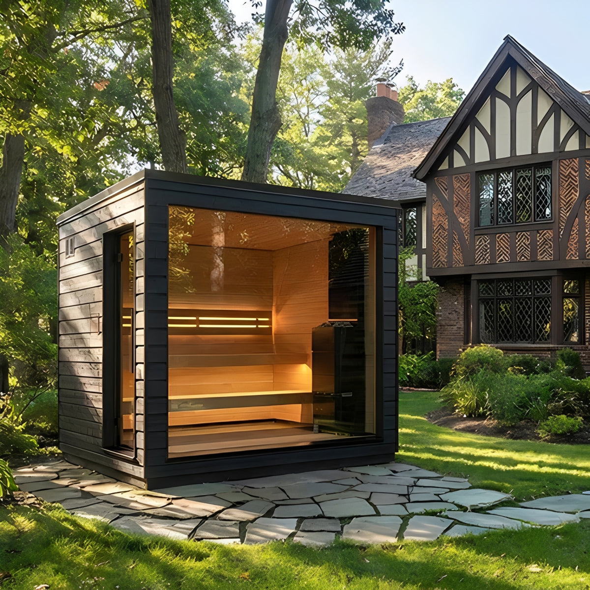 SaunaLife Saunas SaunaLife Model G6 5 Person Garden Series Pre-Assembled Outdoor Home Sauna