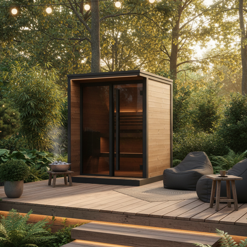 SaunaLife Saunas SaunaLife  GL4 4 Person Garden Luxury Series Outdoor Home Sauna Cabin