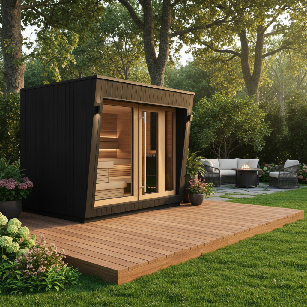 Saunum Saunas Saunum AirCube Space 5-Person Outdoor Cabin Sauna