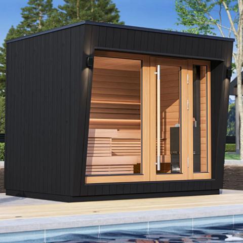 Saunum AirCube Space 3-4 Person Double Outdoor Cabin Sauna