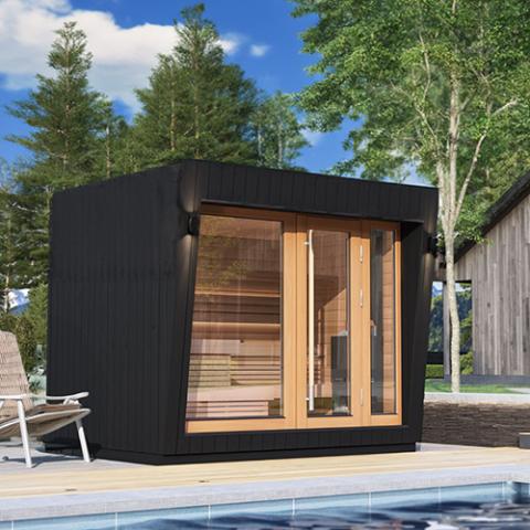 Saunum AirCube Space 3-4 Person Double Outdoor Cabin Sauna