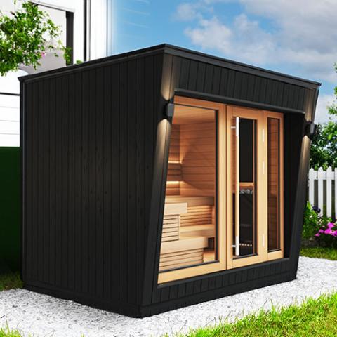 Saunum AirCube Space 3-4 Person Double Outdoor Cabin Sauna