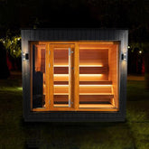 Saunum AirCube Terrace 3-4 Person Double Outdoor Cabin Sauna