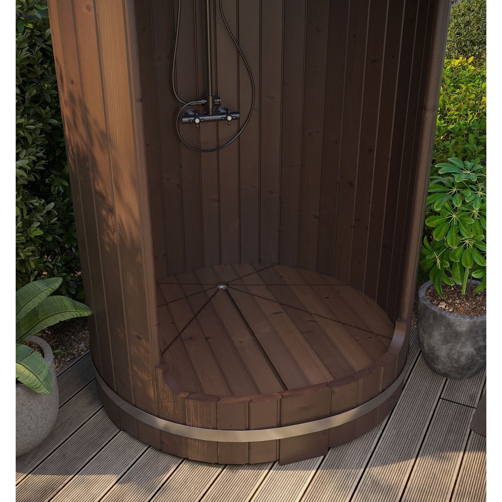 SaunaLife Model R3 Rain Series Outdoor Barrel Shower Kit