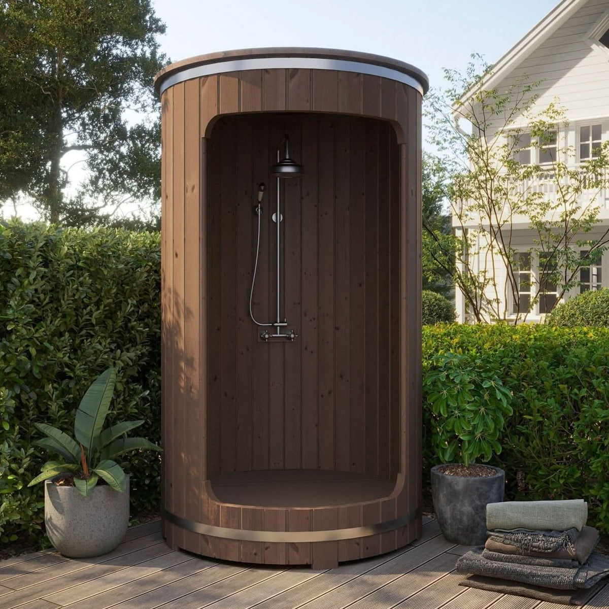 SaunaLife Showers SaunaLife Model R3 Rain Series Outdoor Barrel Shower Kit