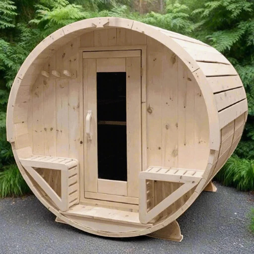 True North Saunas Saunas True North Canadian Made 4-6 Person 8' Long Outdoor Traditional Barrel Sauna