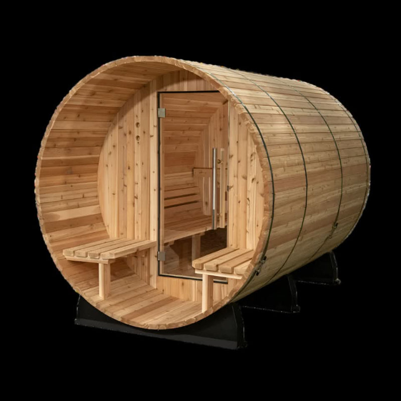 Almost Heaven Saunas Almost Heaven 6′ x 5+2′ Fairmont 4-person Barrel Sauna