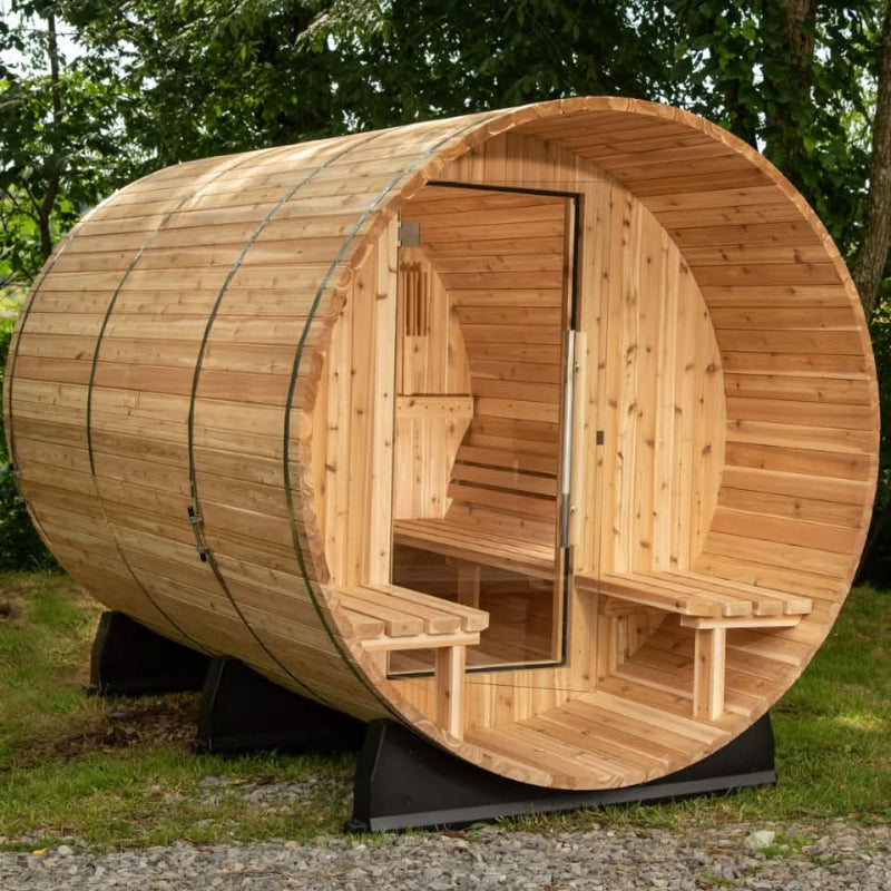 Almost Heaven Saunas Almost Heaven 6′ x 5+2′ Fairmont 4-person Barrel Sauna