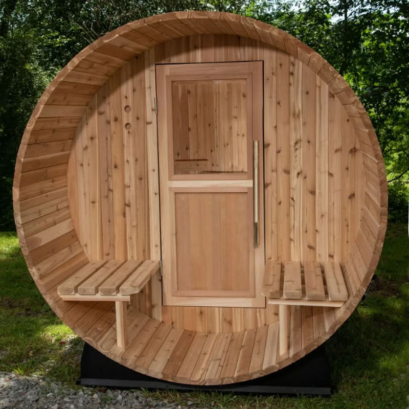 Almost Heaven Saunas Almost Heaven 6′ x 5+2′ Fairmont 4-person Barrel Sauna