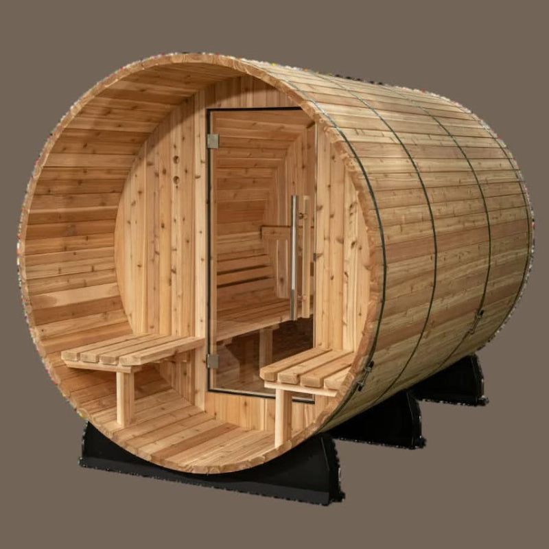 Almost Heaven Saunas Almost Heaven 6′ x 5+2′ Fairmont 4-person Barrel Sauna