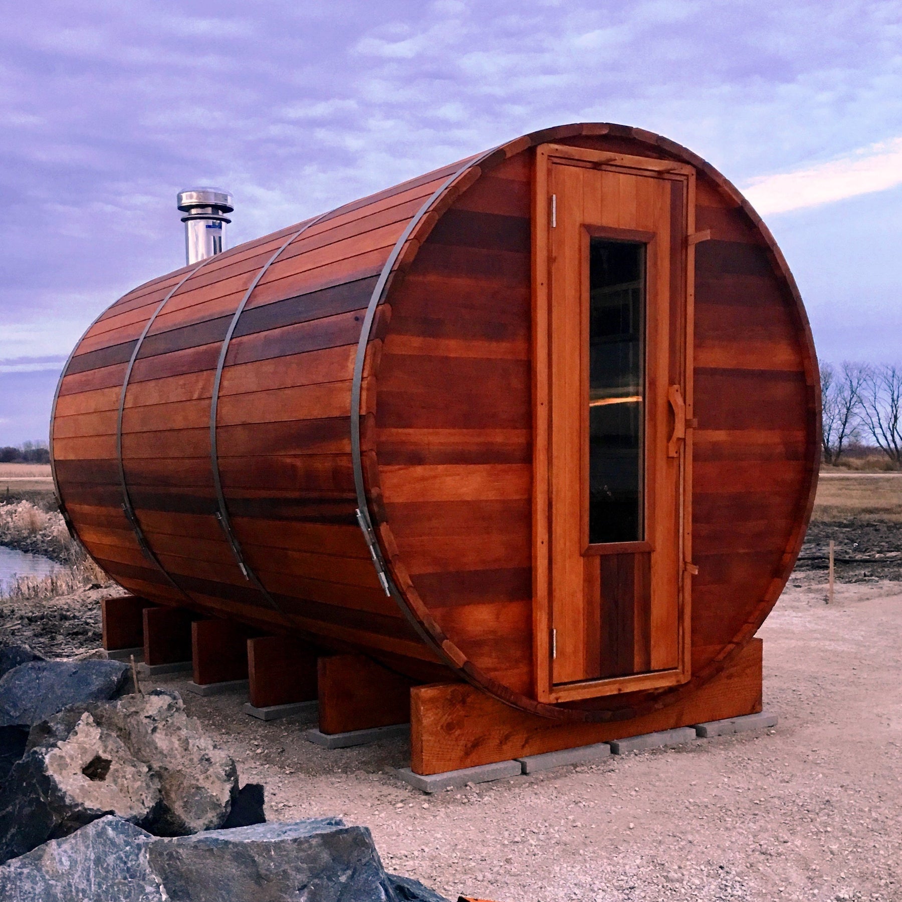 Northern Lights Clear Cedar Barrel Sauna