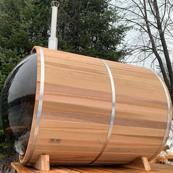 Dundalk LeisureCraft Clear Cedar Panoramic View Cedar Barrel Sauna - My Sauna World