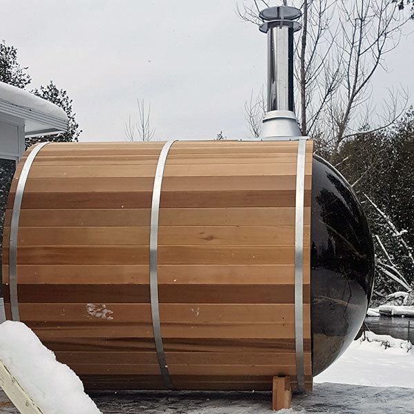 Dundalk LeisureCraft Clear Cedar Panoramic View Cedar Barrel Sauna - My Sauna World