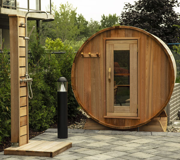 Dundalk LeisureCraft Clear Cedar Panoramic View Cedar Barrel Sauna - My Sauna World