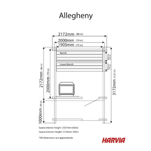 Almost Heaven Allegheny 6-person Cabin Sauna - My Sauna World