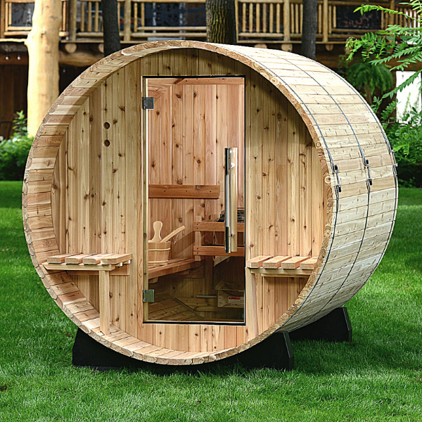 Almost Heaven Audra 4 Person Canopy Barrel Sauna - My Sauna World