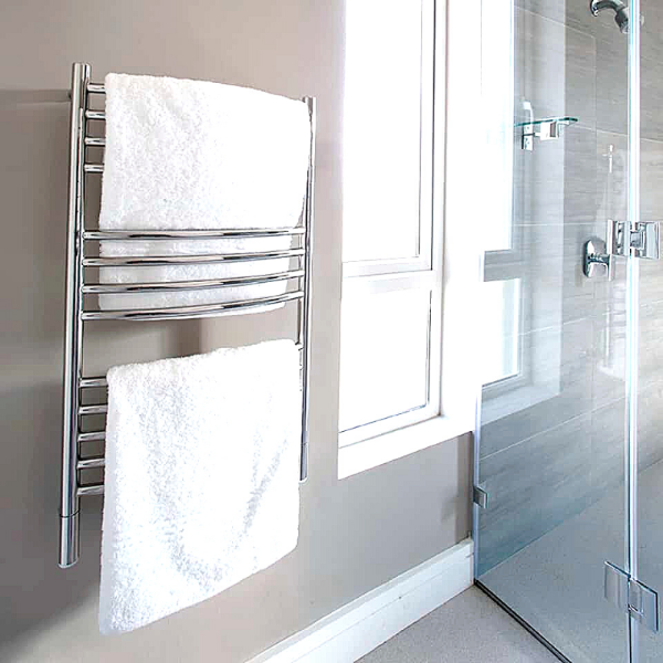 Amba Jeeves C-CURVED  Heated Towel Rack - My Sauna World