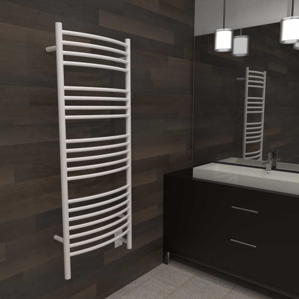 Amba Jeeves D-CURVED  Heated Towel Rack - My Sauna World