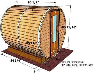 Northern Lights Clear Cedar Barrel Sauna