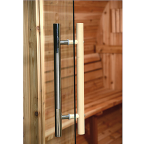 The Door Handle of Almost Heaven Madison 2-3-Person Indoor Sauna