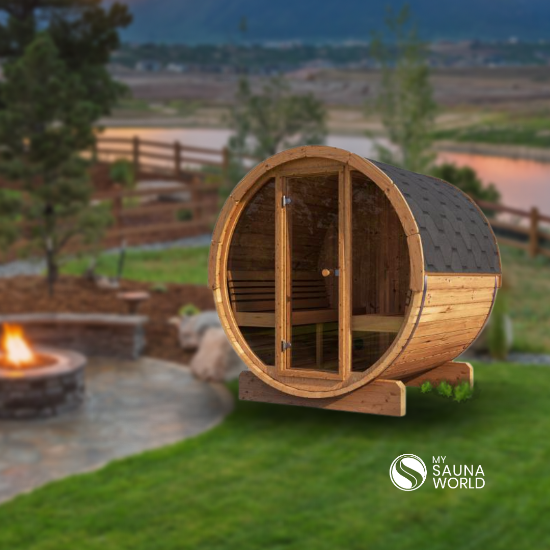 Forever Saunas Thermally Treated 4-Person Sauna With Full Front Glass View - Ready to Ship!