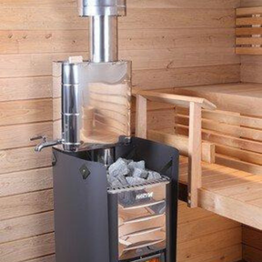 Harvia Wood Sauna Stove Pipe Mounted Water Heater - My Sauna World