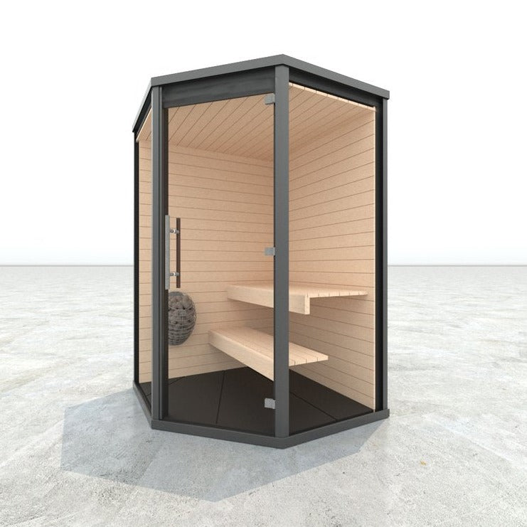 Haljas Hele Glass Mini 3-Person Outdoor Sauna