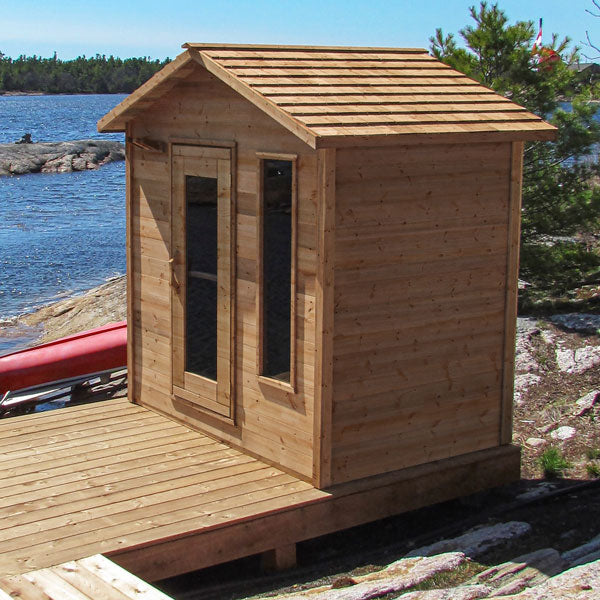 Dundalk Leisure Craft Knotty Cedar Outdoor Cabin Sauna