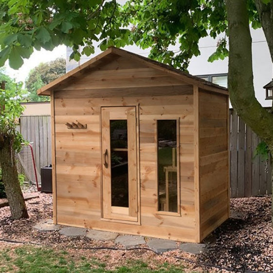 Dundalk Leisure Craft Knotty Cedar Outdoor Cabin Sauna