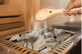 Dundalk Leisure Craft Outdoor Luna Sauna with Wood Burning Heater, Heat Shield & 2' Lounge Sauna Porch - My Sauna World